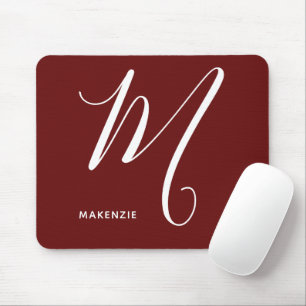 Mit Monogramm Script-Letter M Burnt Umber Mousepad