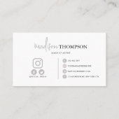 Mit Monogramm Script Typografie Blassgrau QR-Code Visitenkarte (Rückseite)