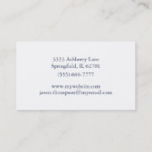 Mit Monogramm Seemarine-Blau-Anker und Linie Visitenkarte (Rückseite)