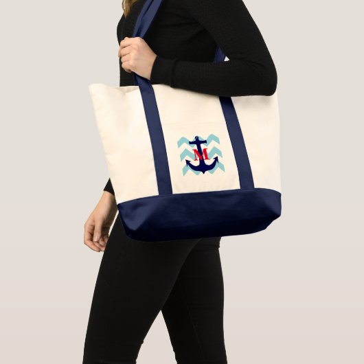 Mit Monogramm SeeTasche Tragetasche (Vorderseite (Produkt))