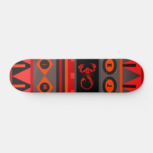 Mit Monogramm, sehr farbige Skateboard (Horizontal)