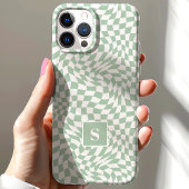Mit Monogramm Seite mit grüner Wavy Case-Mate iPhone Hülle