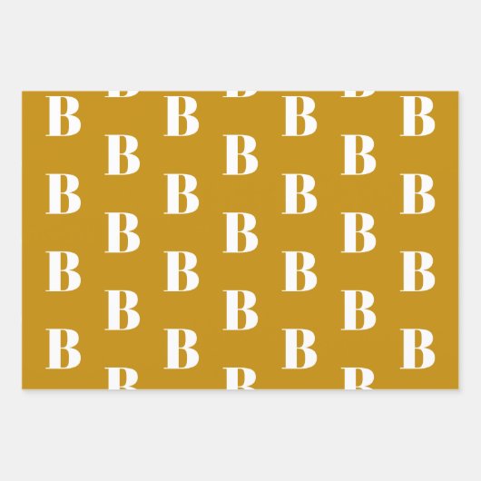 Mit Monogramm Senf Bronze-Farbton nach Maß Geschenkpapier Set (Vorderseite 2)