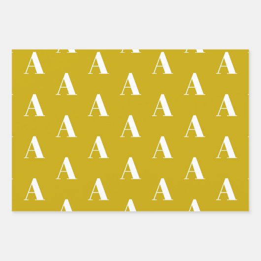 Mit Monogramm Senf Bronze-Farbton nach Maß Geschenkpapier Set (Vorderseite)