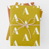 Mit Monogramm Senf Bronze-Farbton nach Maß Geschenkpapier Set (Beispiel)