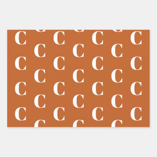 Mit Monogramm Senf Bronze-Farbton nach Maß Geschenkpapier Set (Vorderseite 3)