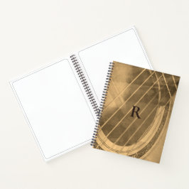 Mit Monogramm Sepia-akustische Gitarre Notizblock