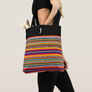 Mit Monogramm Serape Strip Tote Bag Tasche
