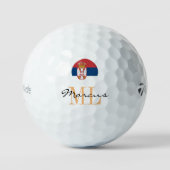 Mit Monogramm serbische Fahne & Serbiens Golf Ball (Vorderseite)