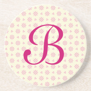 Mit Monogramm Serie - Eyelet Ecru & Pink Untersetz Untersetzer