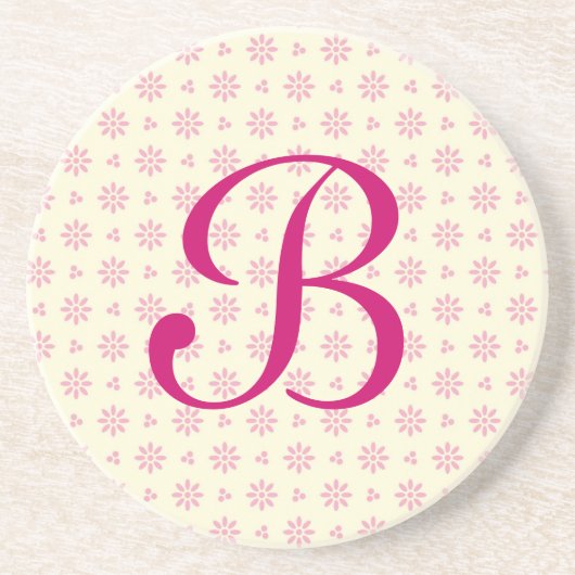 Mit Monogramm Serie - Eyelet Ecru & Pink Untersetz Untersetzer (Vorne)