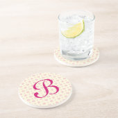 Mit Monogramm Serie - Eyelet Ecru & Pink Untersetz Untersetzer (Seite)