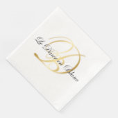 Mit Monogramm Serviette für Diner en Blanc (Ecke)