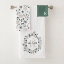 Mit Monogramm Set für das Blumenhandtuch