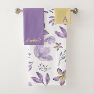 Mit Monogramm Set für das Blumenhandtuch