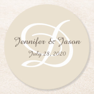 Mit Monogramm Set von Untersetzer aus Papier