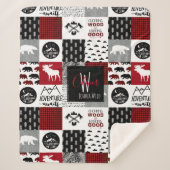 Mit Monogramm Sherpa Blanket | Lumberjack Wilderne Sherpadecke (Vorderseite)
