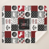 Mit Monogramm Sherpa Blanket | Lumberjack Wilderne Sherpadecke (Vorderseite (Horizontal))