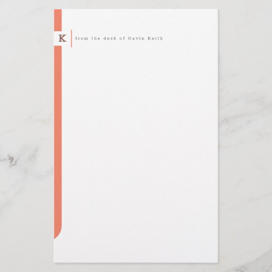 Mit Monogramm Sidebar Briefpapier (Vorderseite)