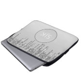 Mit Monogramm Silber Drilling Glitzer Girly Laptopschutzhülle (Vorne Knopf)