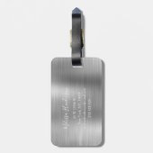 Mit Monogramm Silber-Glitzer-Tropfen Gepäckanhänger (Rückseite vertikal)