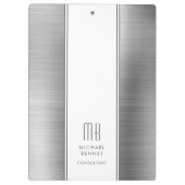 Mit Monogramm silbergraues Metallgeschäft Klemmbrett (Rückseite)