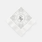 Mit Monogramm Silberhochzeit Napkins Herzgrenze Serviette (Ecke)