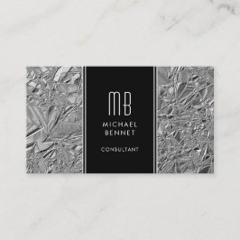 Mit Monogramm Silbermetall-Foil-Visitenkarte Visitenkarte