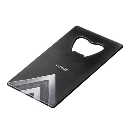 Mit Monogramm Silbermetall Geldbeutel Flaschenöffner (Vorderseite Schrägansicht)