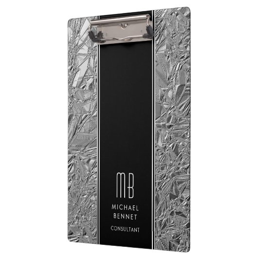 Mit Monogramm Silbermetall Klemmbrett (Links)