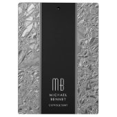 Mit Monogramm Silbermetall Klemmbrett (Rückseite)