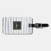 Mit Monogramm silberner funkelnder Gepäckumbau des Gepäckanhänger (Vorderseite horizontal)