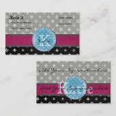 Mit Monogramm silberner Stern Visitenkarte (Vorne/Hinten)