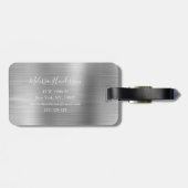 Mit Monogramm Silver Glitzer Tropfen Metal Gepäckanhänger (Rückseite horizontal)