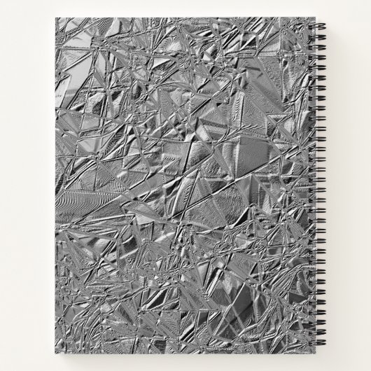 Mit Monogramm Silver Metallic Business Notebook Notizblock (Rückseite)