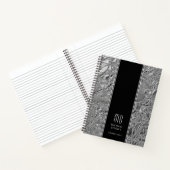 Mit Monogramm Silver Metallic Business Notebook Notizblock (Innenseite)
