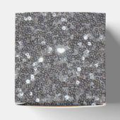 Mit Monogramm Silver Sparkle Imitate Glitzer Cube Geschenkschachtel (Oben)