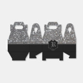 Mit Monogramm Silver Sparkle Imitate Glitzer Gable Geschenkschachtel (Ungefaltet)