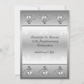 Mit Monogramm Silver zum 25. Jubiläum Einladung (Vorderseite)