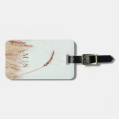 Mit Monogramm Single Goldener Weizenkopf leicht Gepäckanhänger (Vorderseite horizontal)