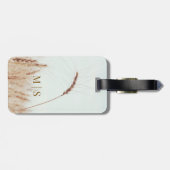 Mit Monogramm Single Goldener Weizenkopf leicht Gepäckanhänger (Rückseite horizontal)