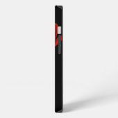 Mit Monogramm Single Roter Mohn auf schwarz iPhone Hülle (Linke Seite)