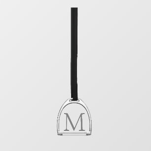 Mit Monogramm Single Stirrup Eisen Elegant Reittie Fensteraufkleber
