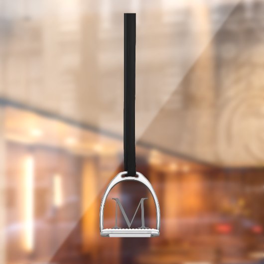 Mit Monogramm Single Stirrup Eisen Elegant Reittie Fensteraufkleber (Blatt 2)