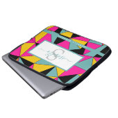 Mit Monogramm Skript Aquamarin Pink Black Yellow P Laptopschutzhülle (Vorne Knopf)
