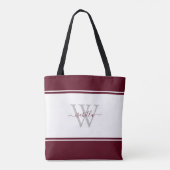 Mit Monogramm Skript - Erstmaliges Burgundy Tasche (Rückseite)