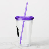 Mit Monogramm Skript für einfachen Pumpkin-Patch Acryltrinkbecher (Rückseite)