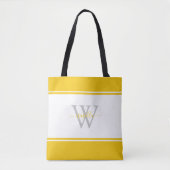 Mit Monogramm Skript Initial Yellow Tasche (Vorderseite)