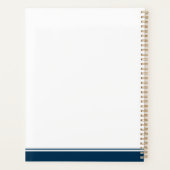 Mit Monogramm Skript Modernes Elegantes Navy Blue Planer (Rückseite)