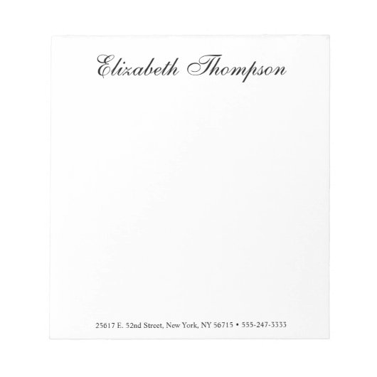 Mit Monogramm Skript Notizblock (Vorderseite)